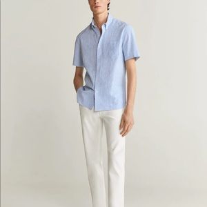 Regular fit striped cotton shirt